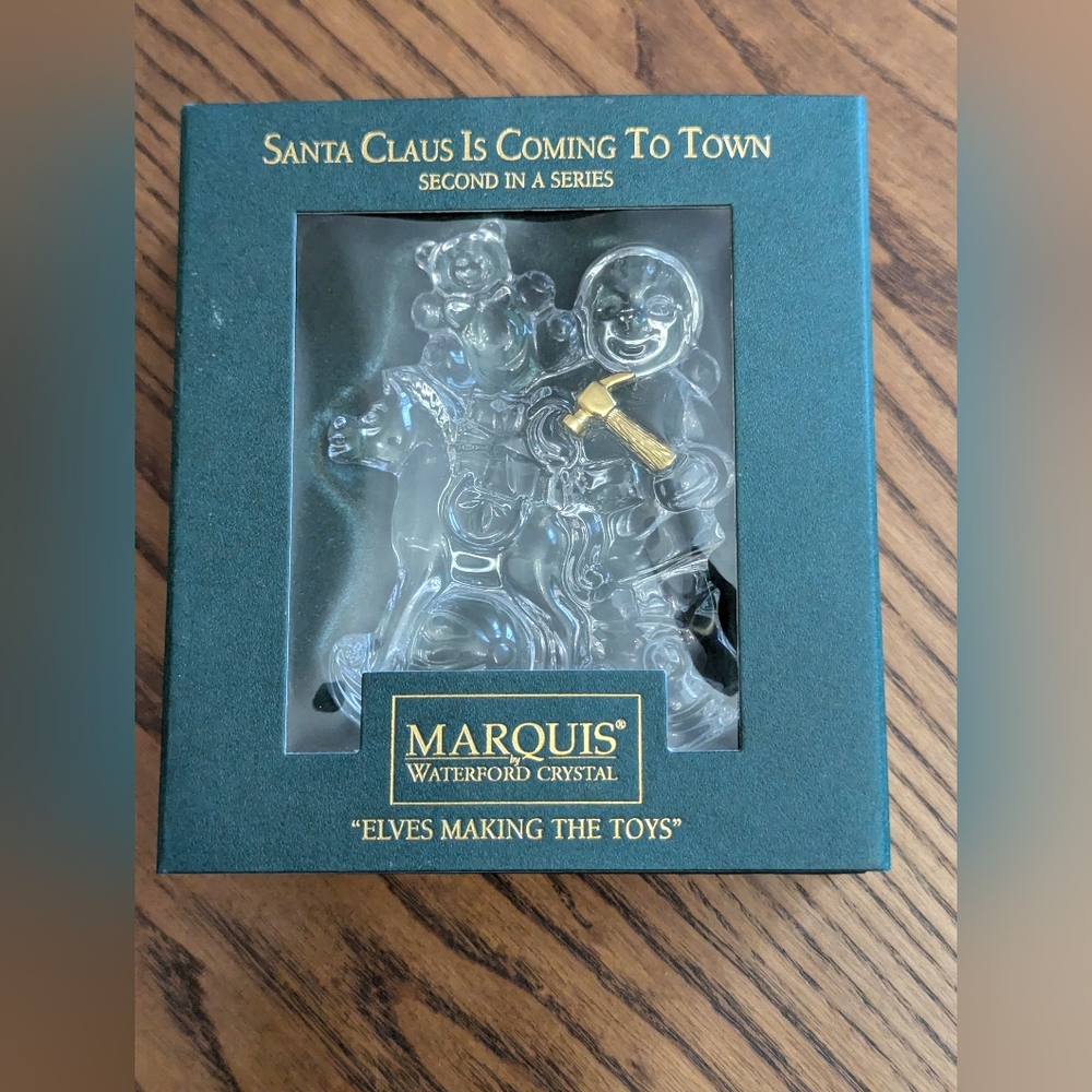 Marquis Waterford Crystal Elvesmaking The Toys Figurine. Christmas. Crystal Art.